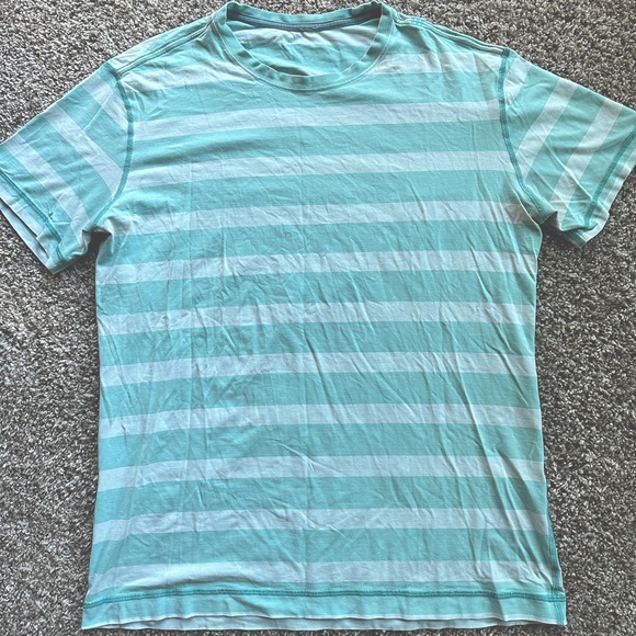 Men’s Lululemon 5 Year Basic T Shirt. Size Large. Teal stripe. - Picture 1 of 7